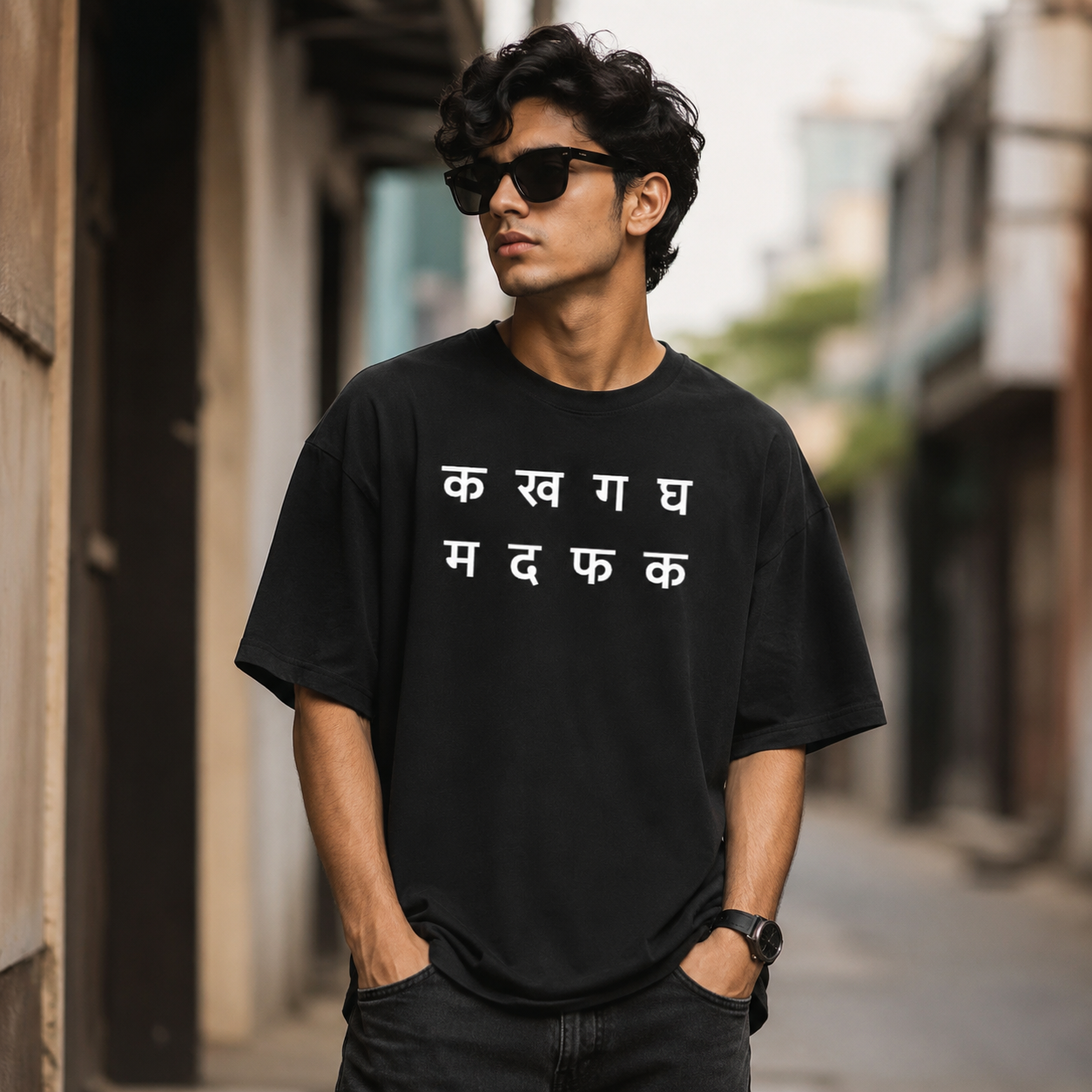 Devanagari-D Terry Oversized Tee