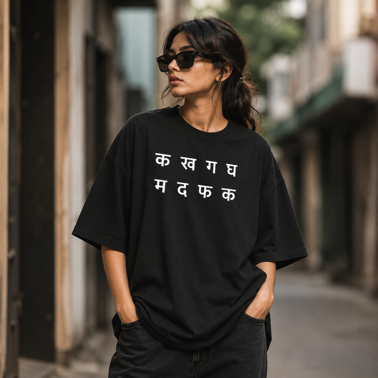 Devanagari-D Terry Oversized Tee