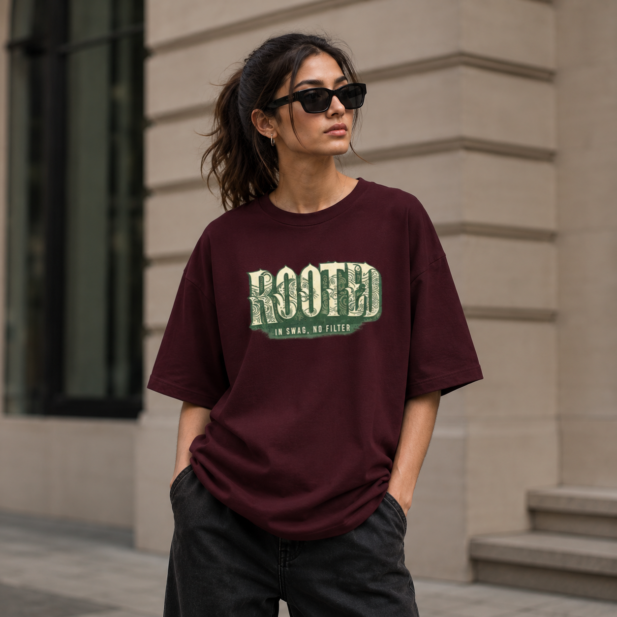 Rooted Terry Oversized Tee