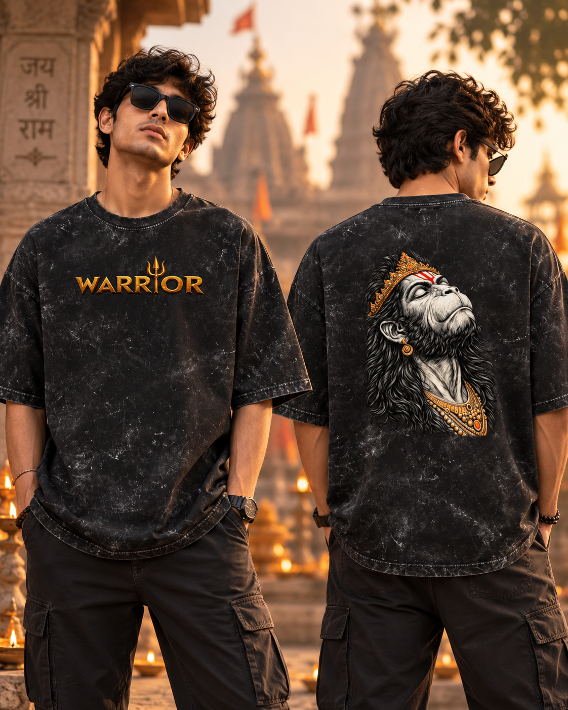Warrior Acid Washed Oversized Tee