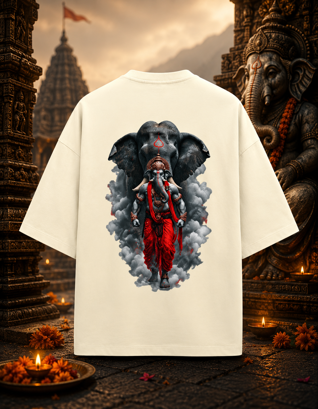 Vighanharta (Ganesha) Terry Oversized Tee