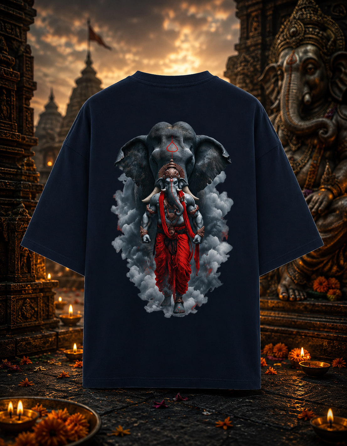 Vighanharta (Ganesha) Terry Oversized Tee