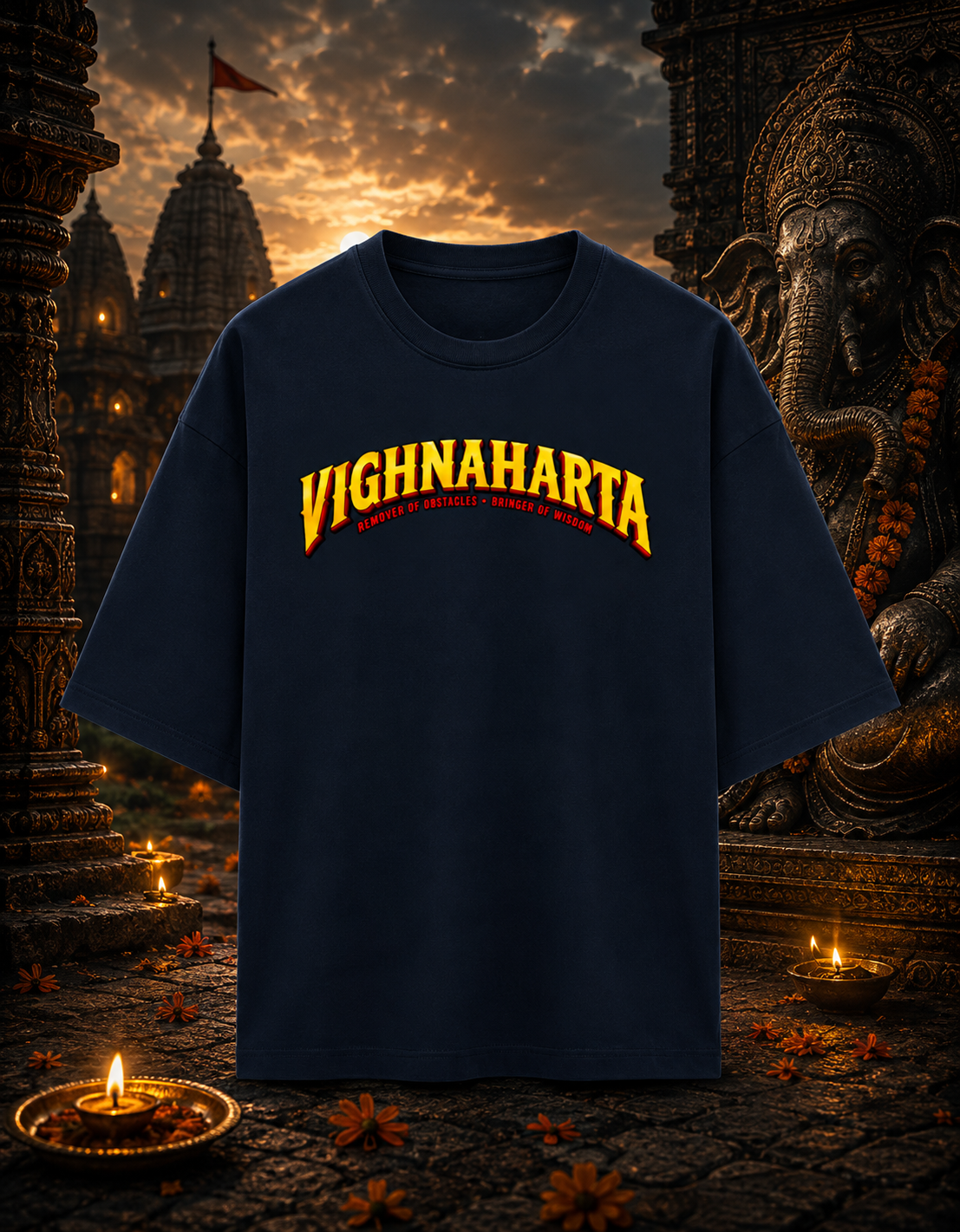 Vighanharta (Ganesha) Terry Oversized Tee