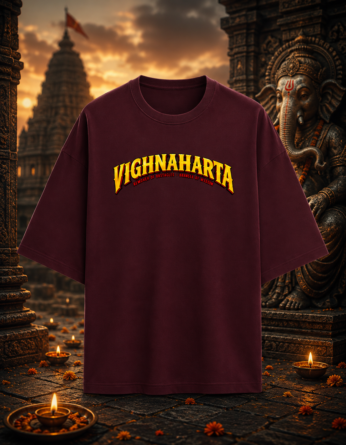Vighanharta (Ganesha) Terry Oversized Tee