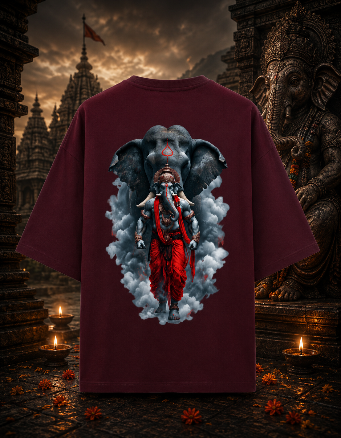 Vighanharta (Ganesha) Terry Oversized Tee