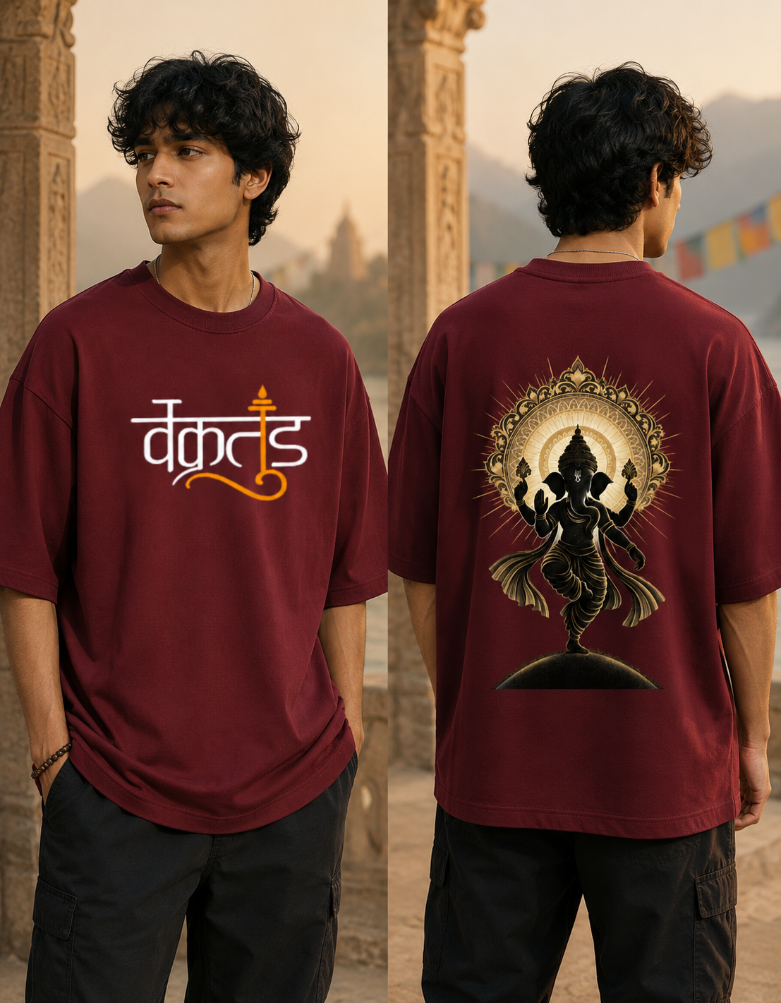 Vakratund (Ganesha) Terry Oversized Tee