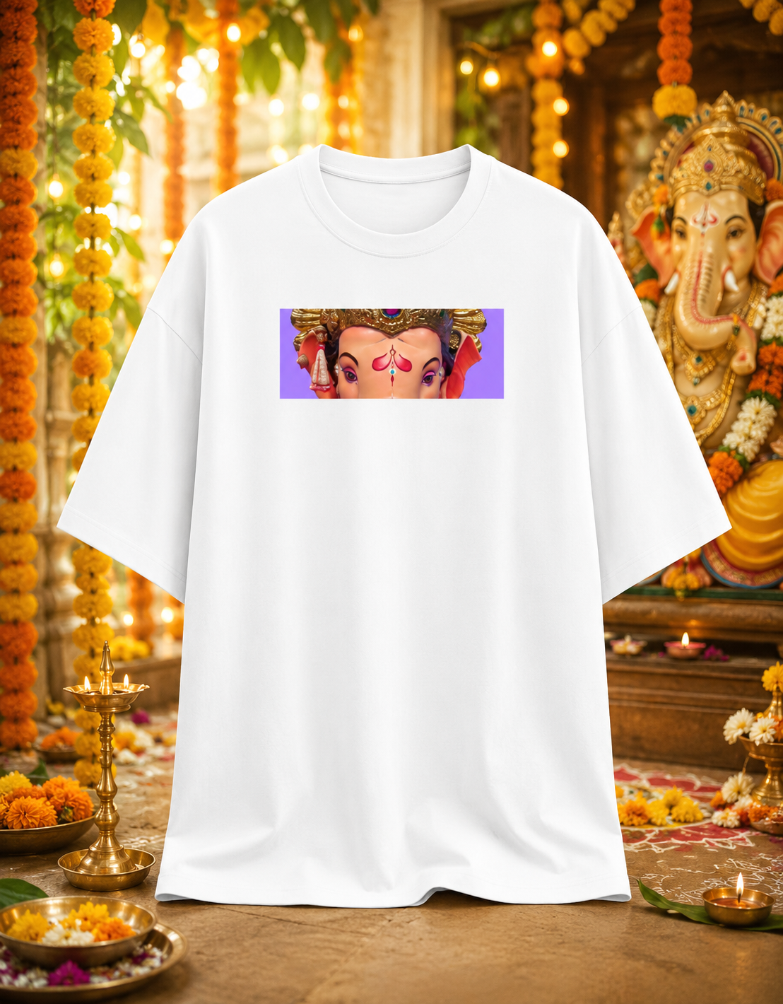 Mumbai cha Raja (Ganesha) Terry Oversized Tee
