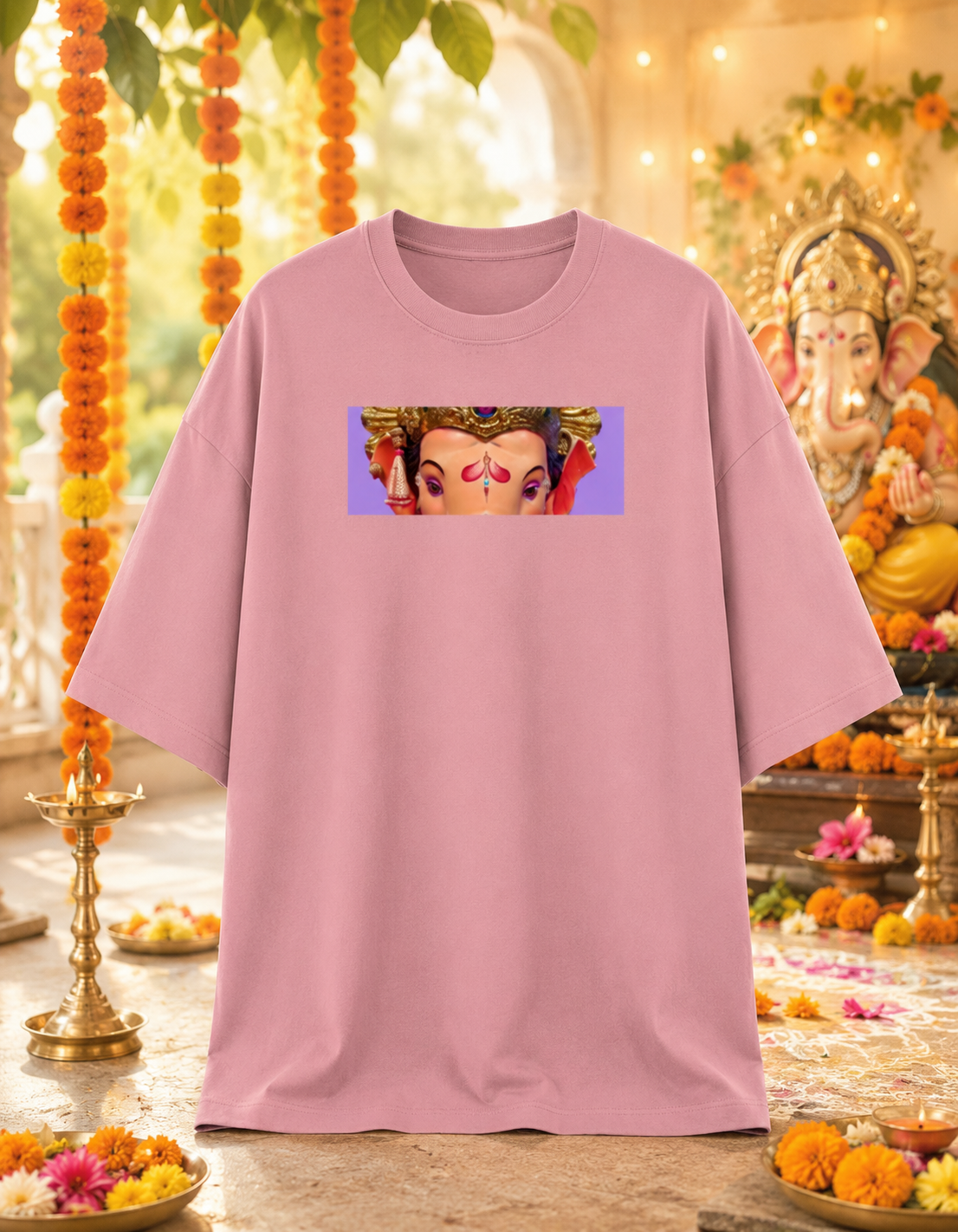 Mumbai cha Raja (Ganesha) Terry Oversized Tee