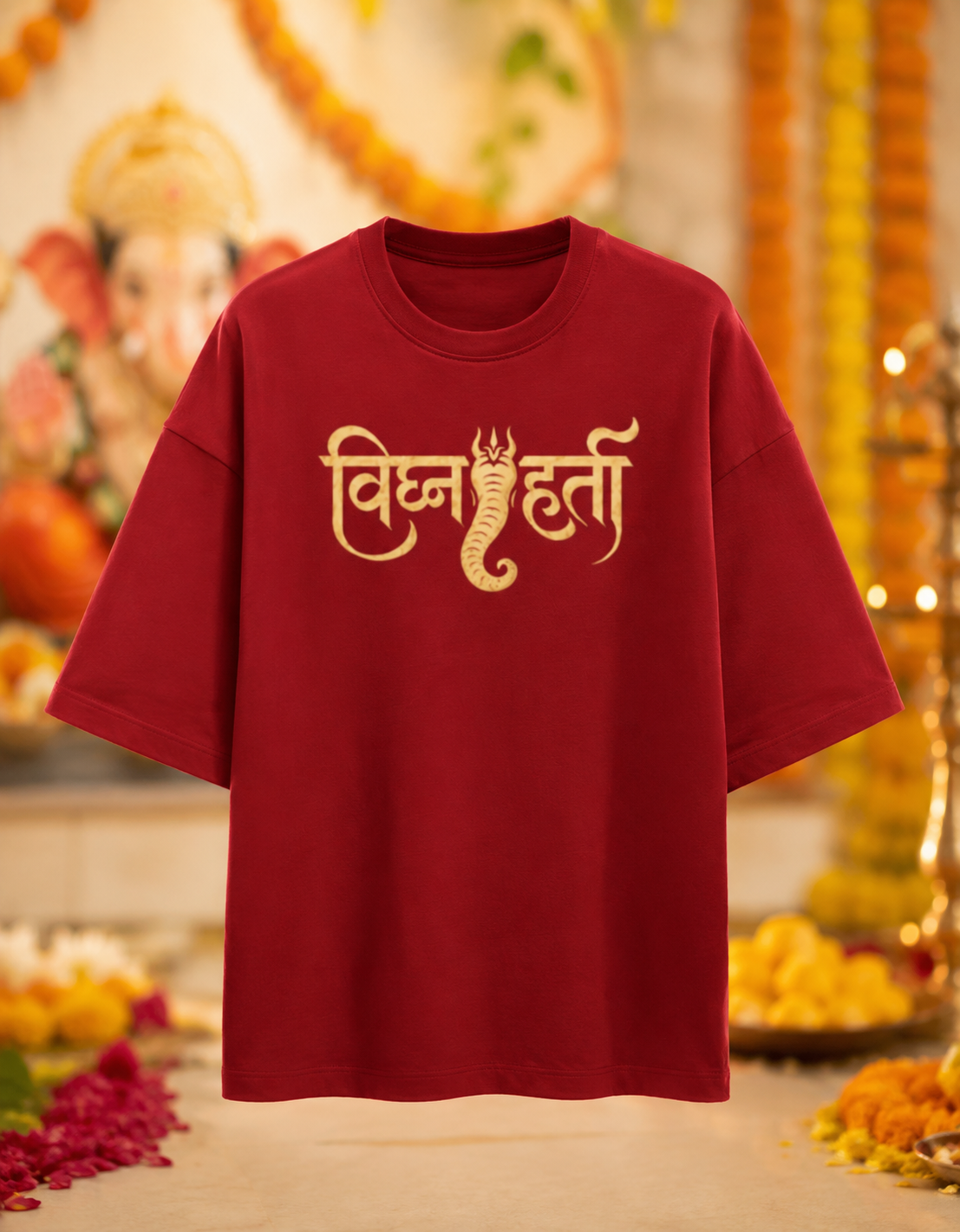 Vighnaharta (Ganesha) Terry Oversized Tee