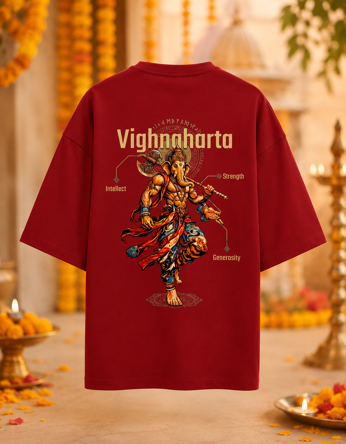 Vighnaharta (Ganesha) Terry Oversized Tee