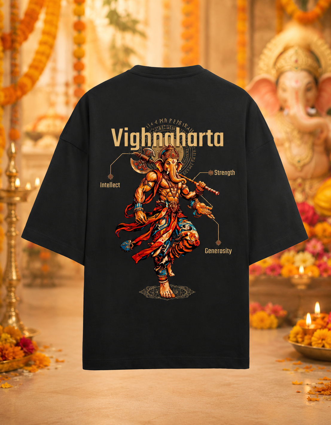 Vighnaharta (Ganesha) Terry Oversized Tee