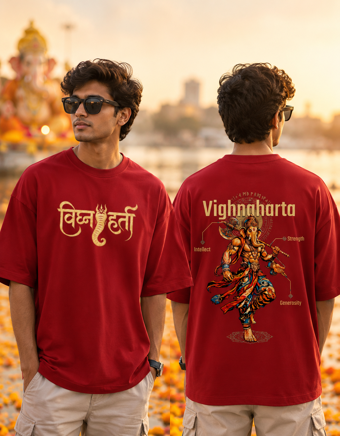 Vighnaharta (Ganesha) Terry Oversized Tee