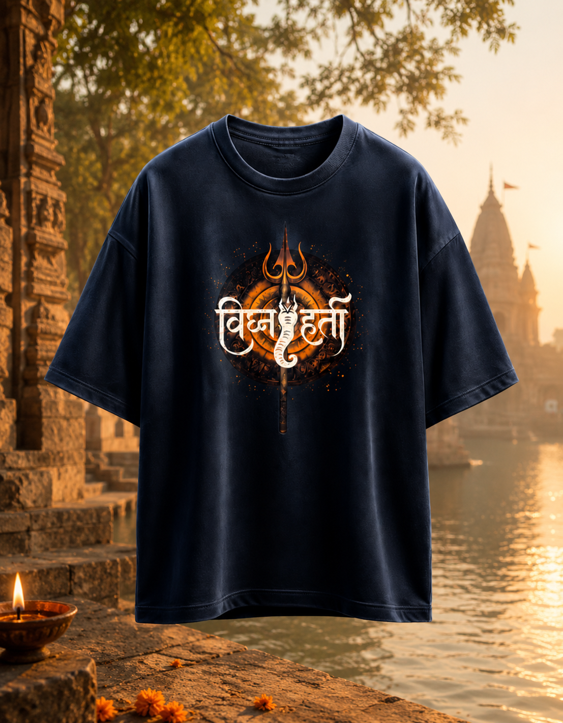 Vighnaharta(Ganesha) Terry Oversized Tee