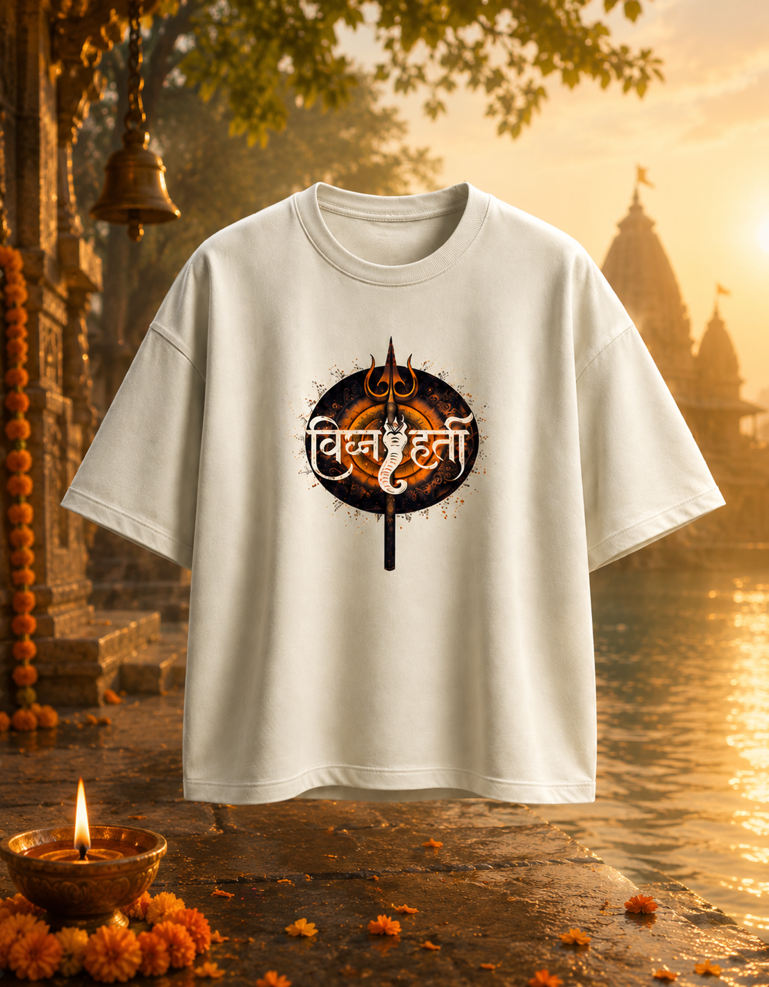 Vighnaharta(Ganesha) Terry Oversized Tee
