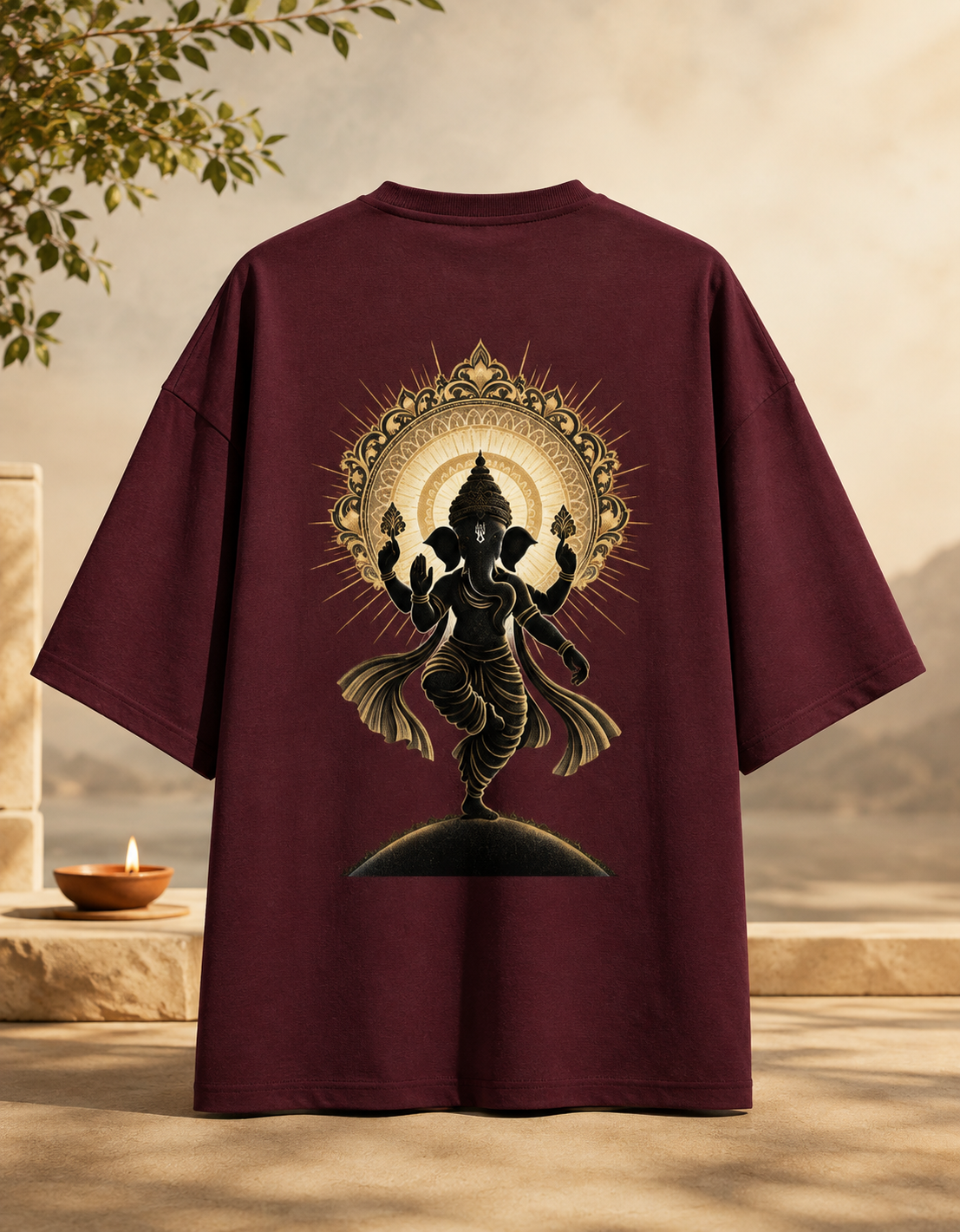 Vakratund (Ganesha) Terry Oversized Tee