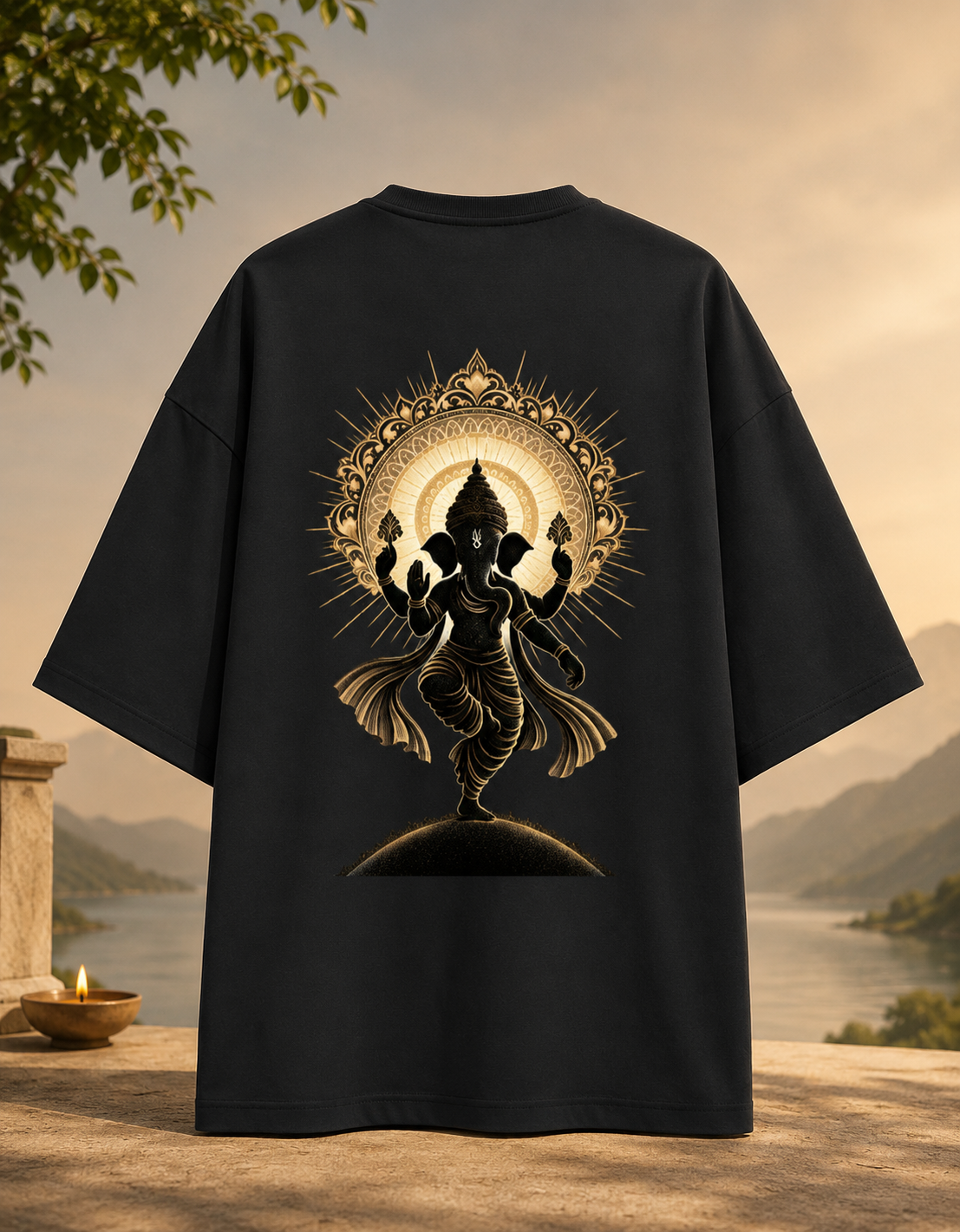 Vakratund (Ganesha) Terry Oversized Tee
