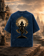 Vakratund (Ganesha) Acid Washed Oversized Tee