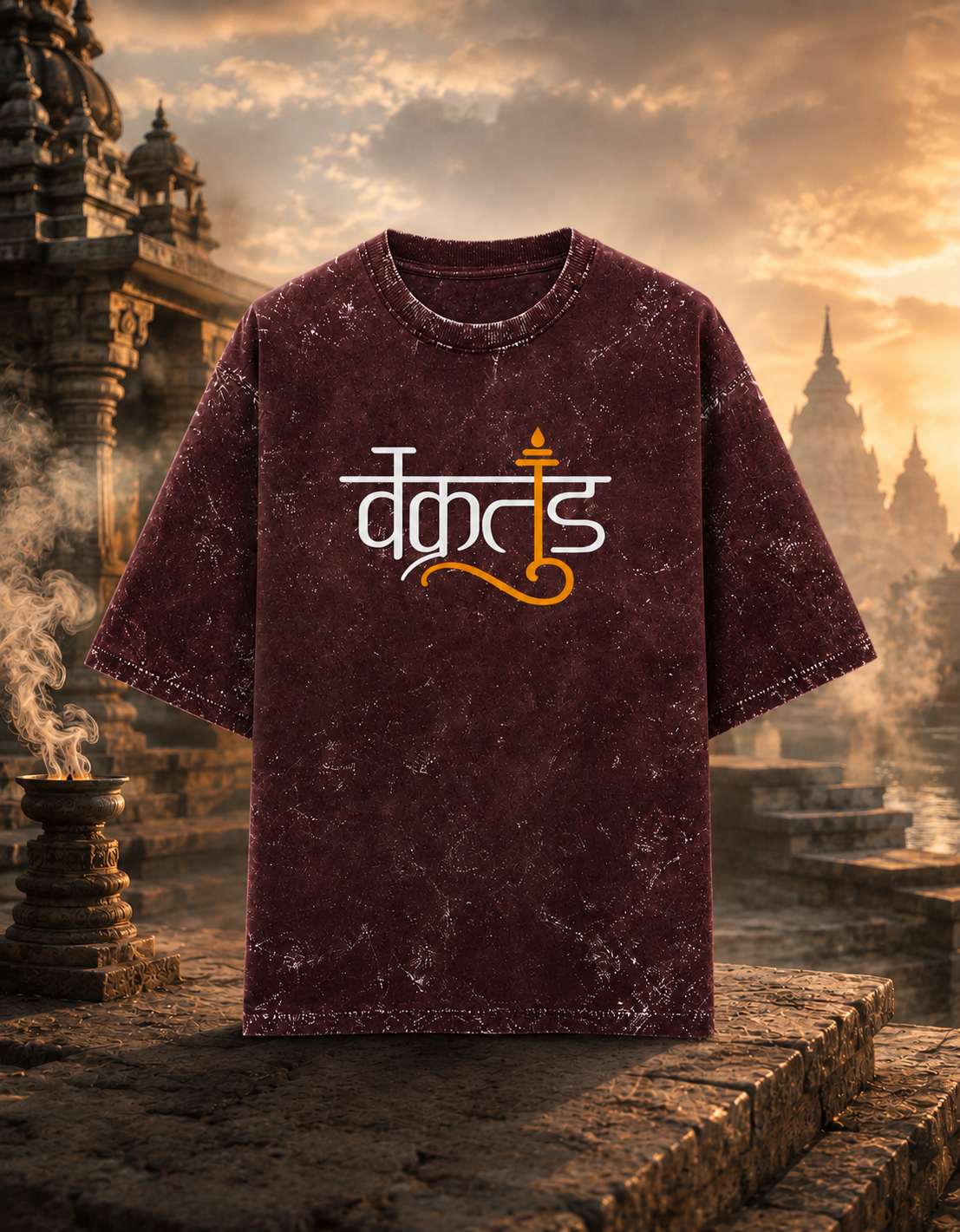 Vakratund (Ganesha) Acid Washed Oversized Tee