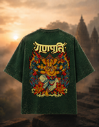 Ganpati (Ganesha) Acid Washed Oversized Tee