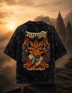 Ganpati (Ganesha) Acid Washed Oversized Tee