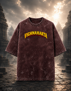 Vighnaharta(Ganesha) Acid Washed Oversized Tee