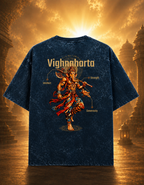Vighnaharta (Ganesha) Acid Washed Oversized Tee