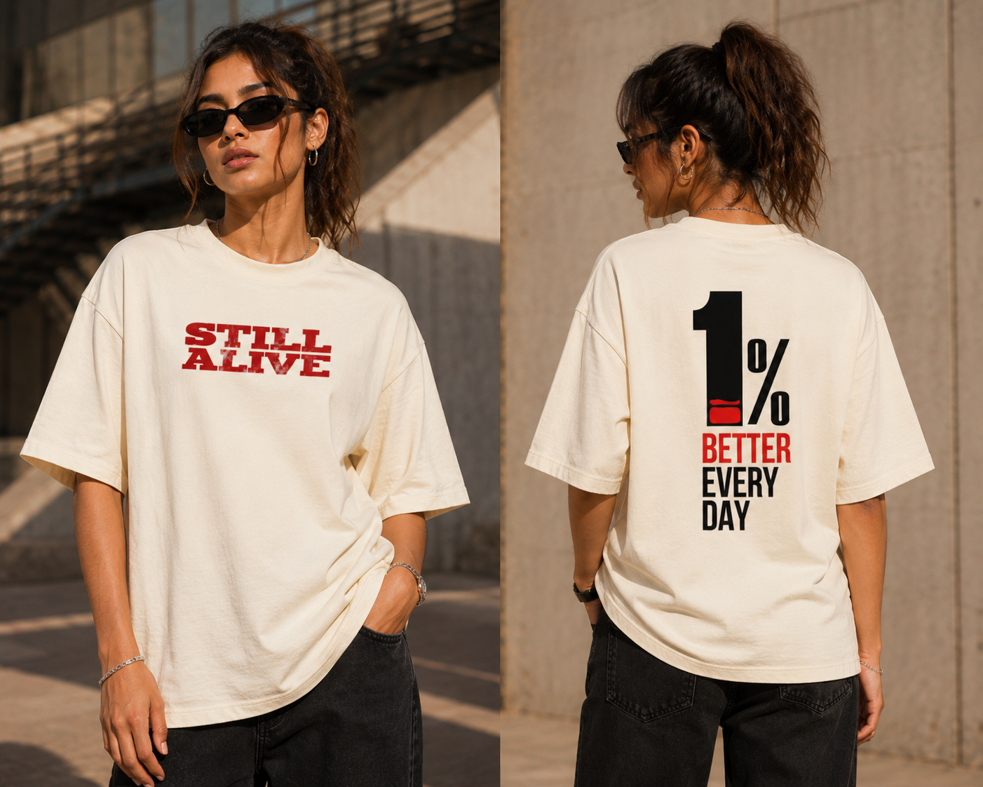 Still Alive Terry Oversized Tee