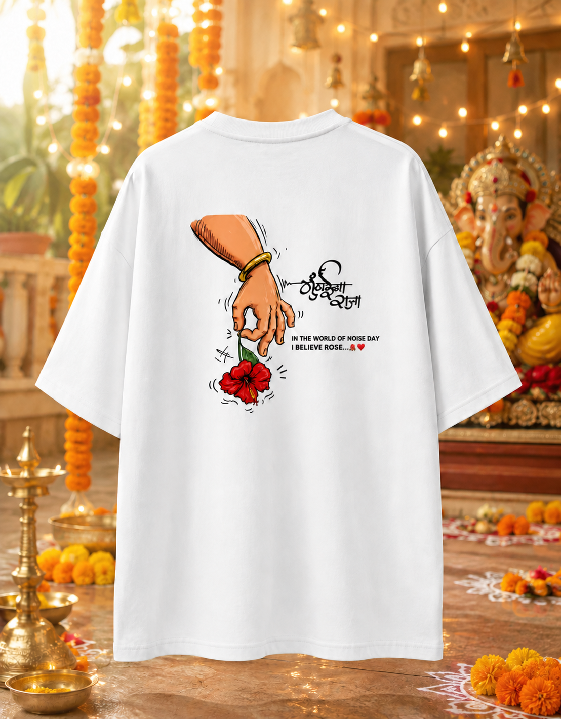 Mumbai cha Raja (Ganesha) Terry Oversized Tee