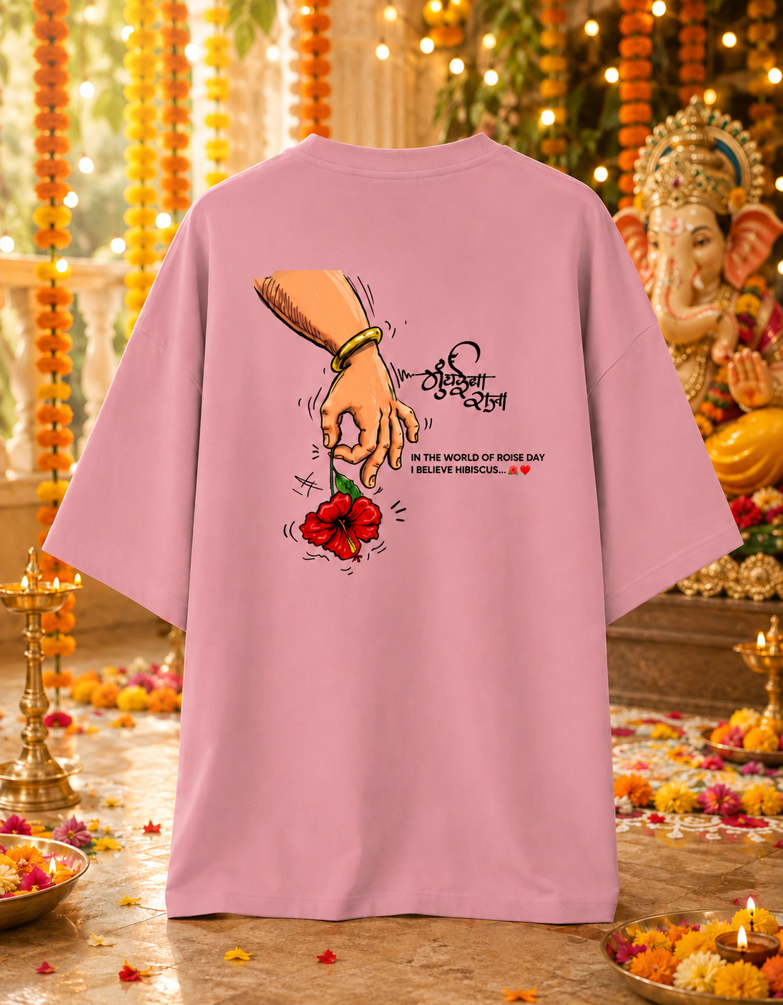 Mumbai cha Raja (Ganesha) Terry Oversized Tee