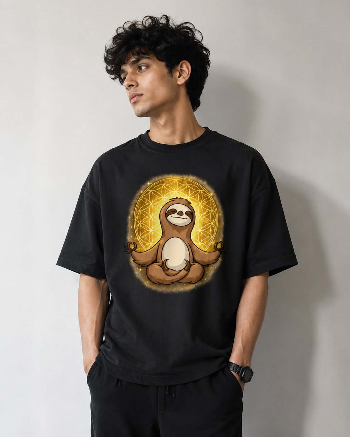 Lazy sloth Terry Oversized Tee