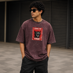 I am Fine Acid Washed Oversized Tee