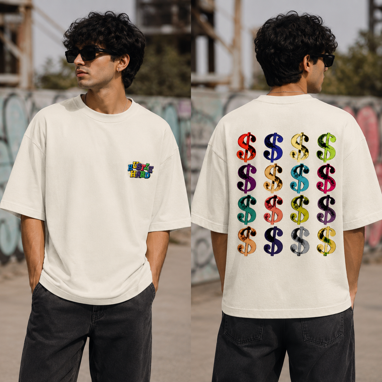 Hustle Hard Terry Oversized Tee