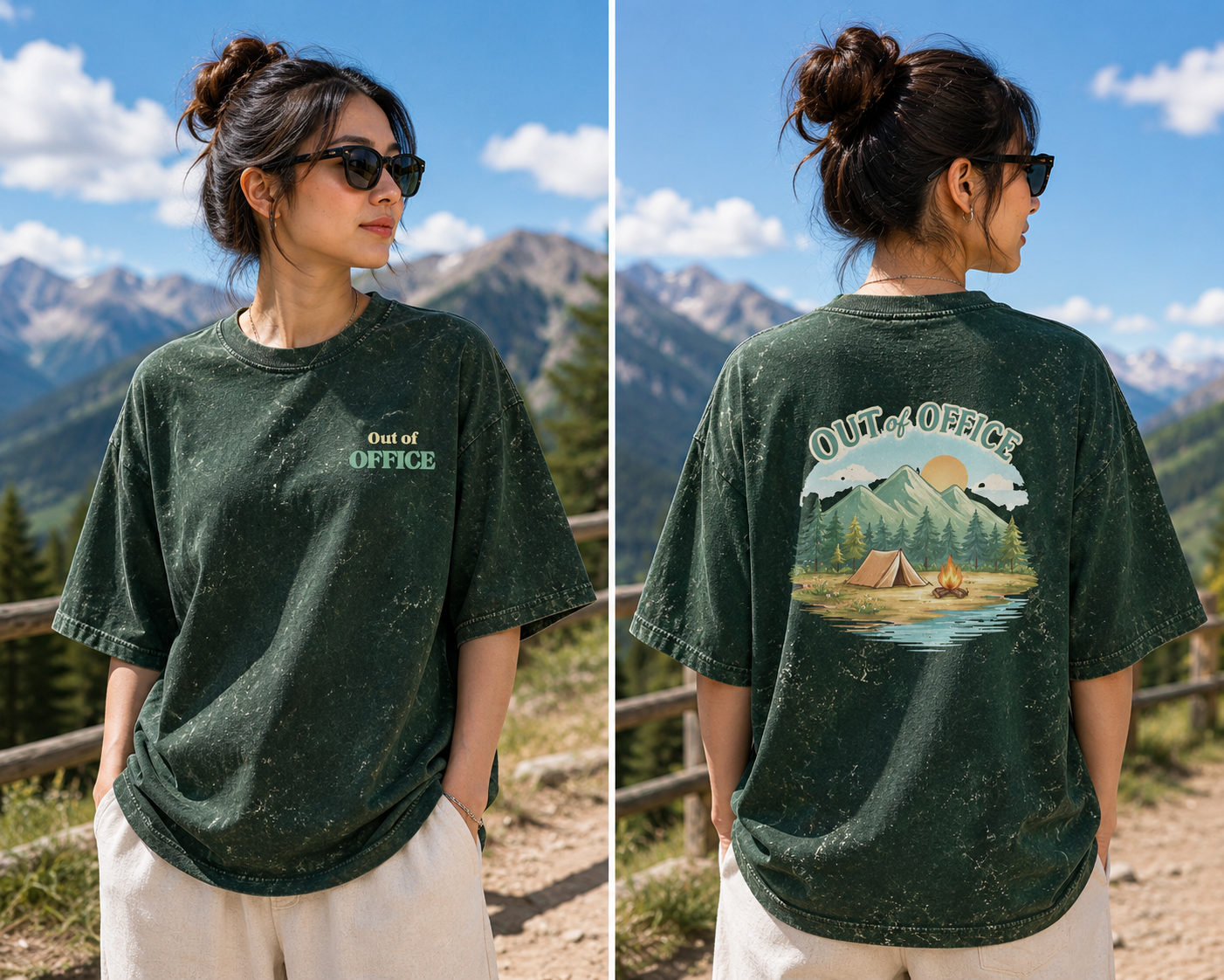 Out of Office Acid Washed Oversized Tee
