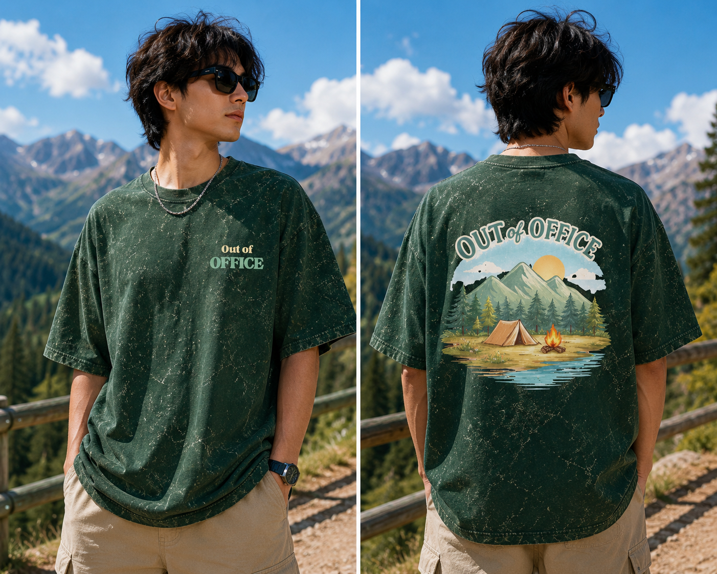 Out of Office Acid Washed Oversized Tee