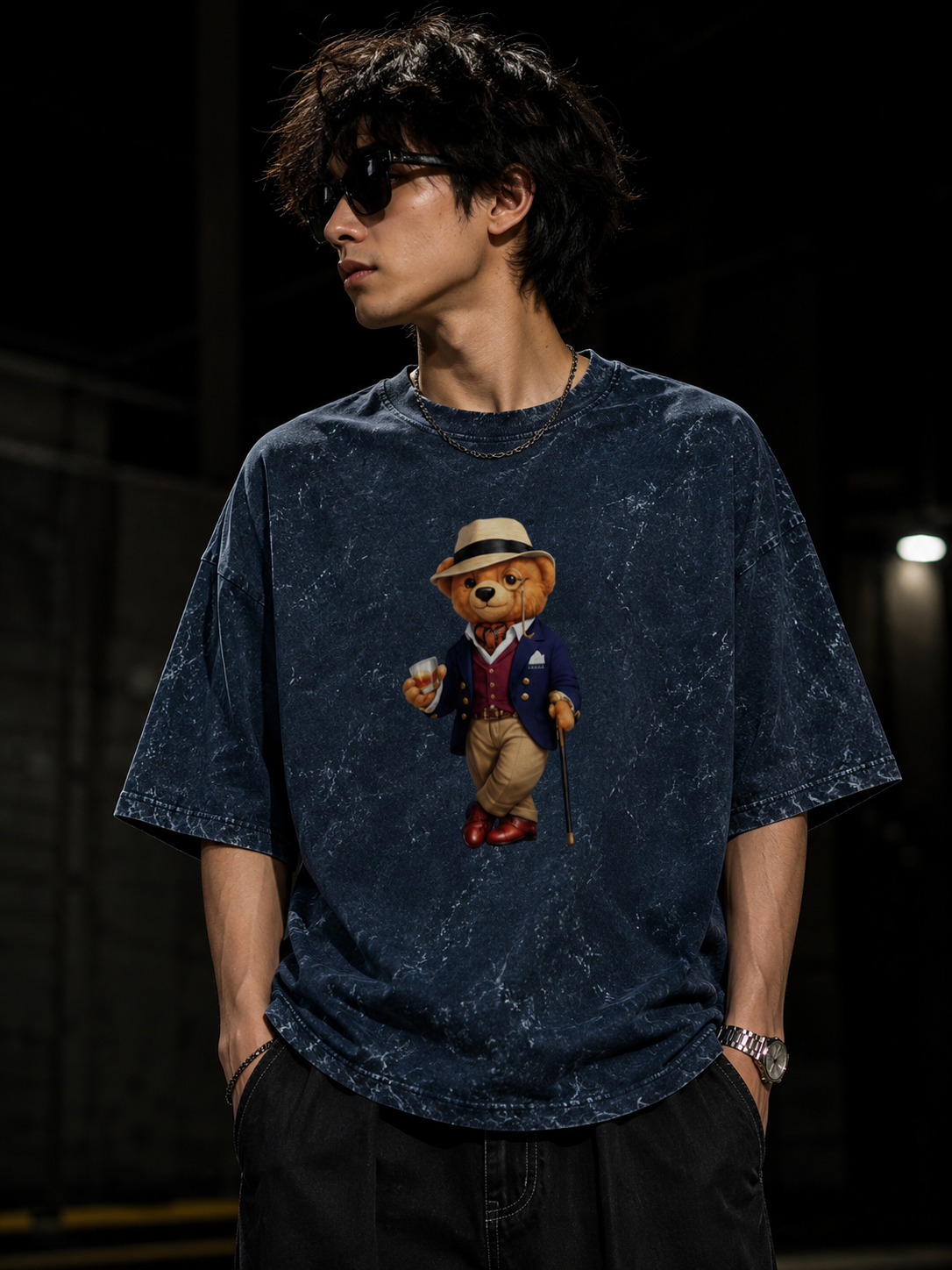 Gentle Bear Acid Washed Oversized Tee