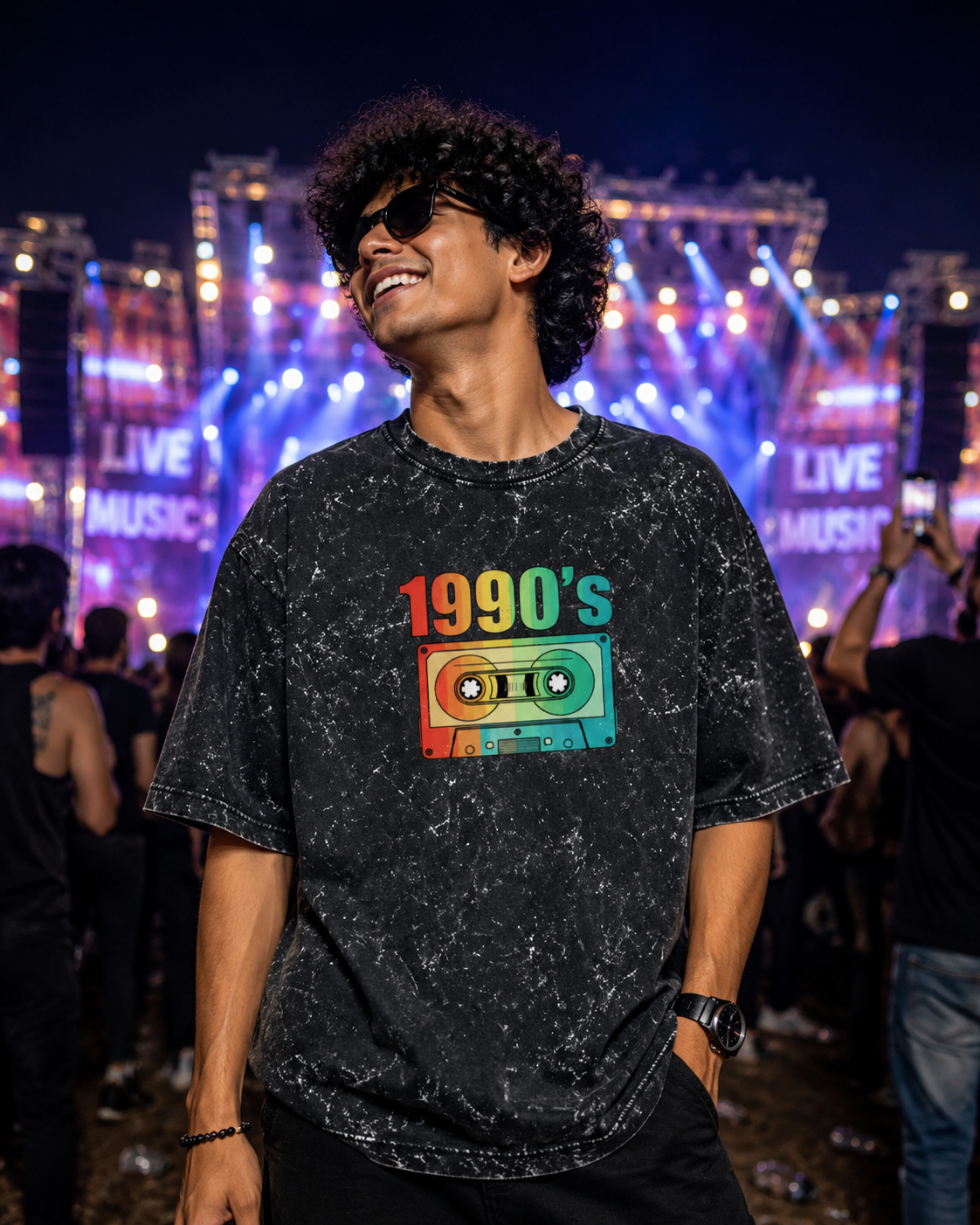 1990's Acid Washed Oversized Tee