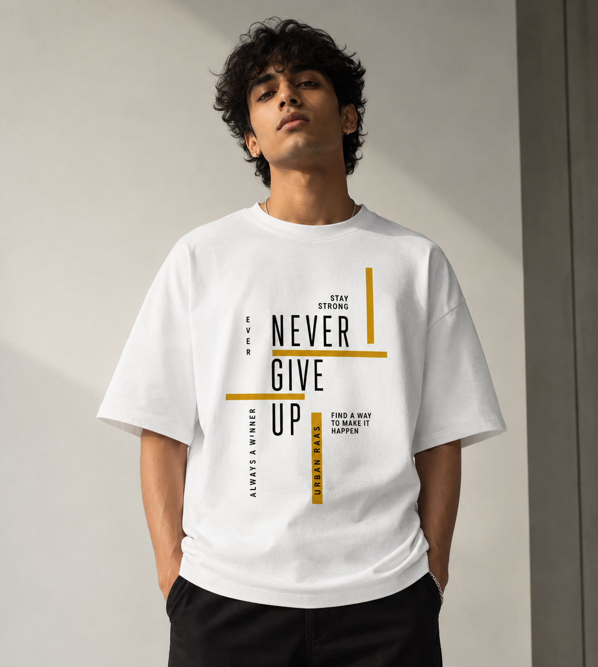 Never Give Up Terry Oversized Tee