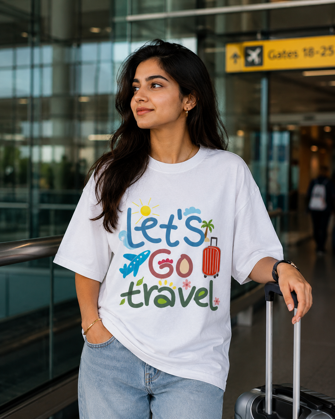 Let's Go Travel Oversized T-Shirt