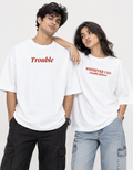 Trouble Follows Terry Oversized Tee