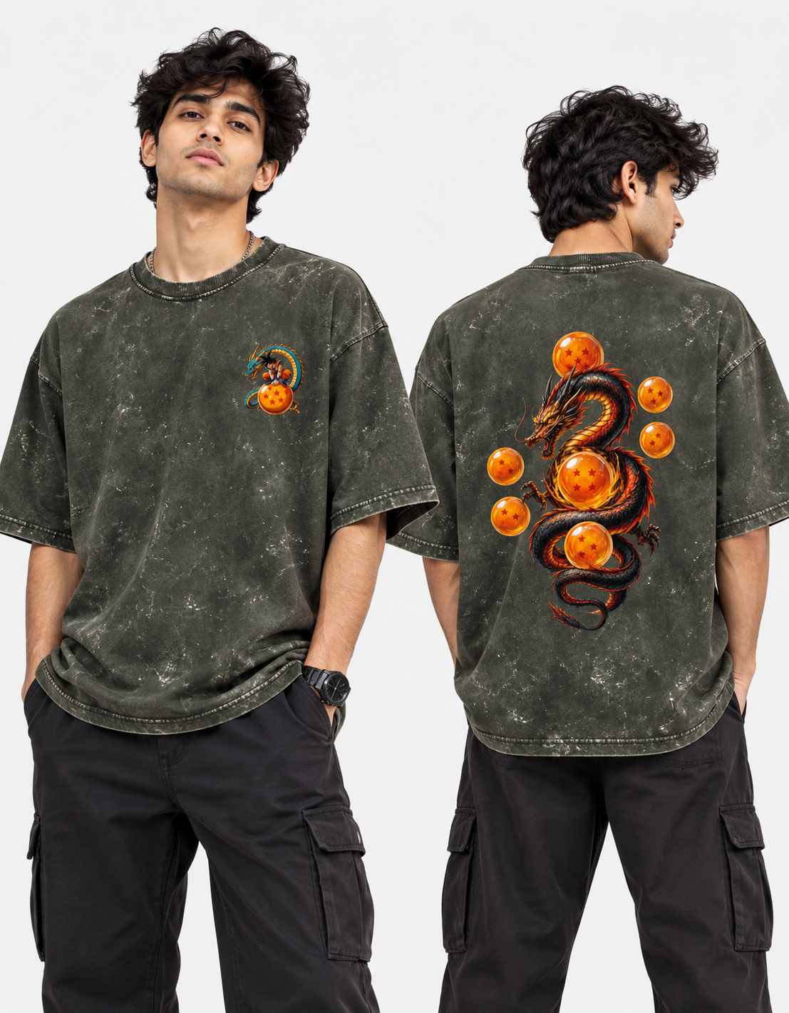 Dragon Ball Z Acid Washed Oversized Tee