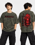 Naruto Acid Washed Oversized Tee