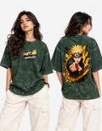 Naruto Acid Washed Oversized Tee