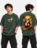 Naruto Acid Washed Oversized Tee