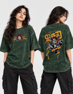 Demon Slayer Acid Washed Oversized Tee