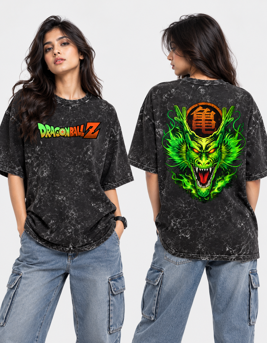 Dragon Ball Z Acid Washed Oversized Tee
