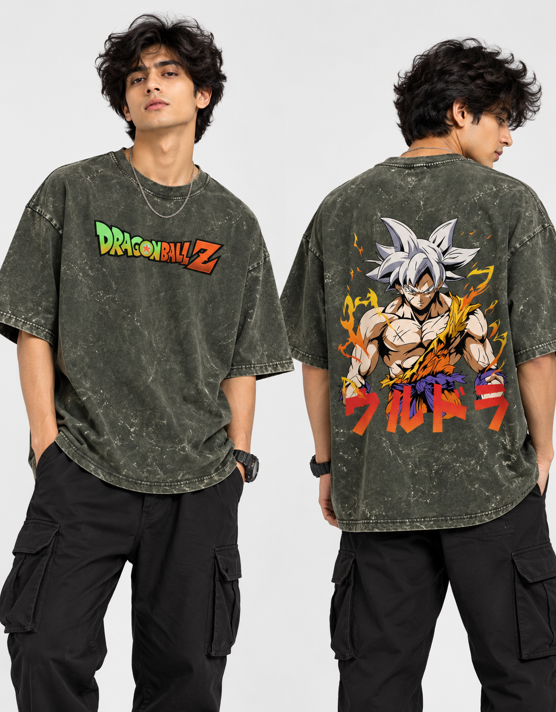 Dragon Ball Z Acid Washed Oversized Tee