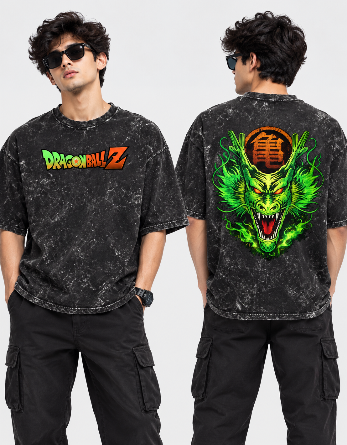 Dragon Ball Z Acid Washed Oversized Tee