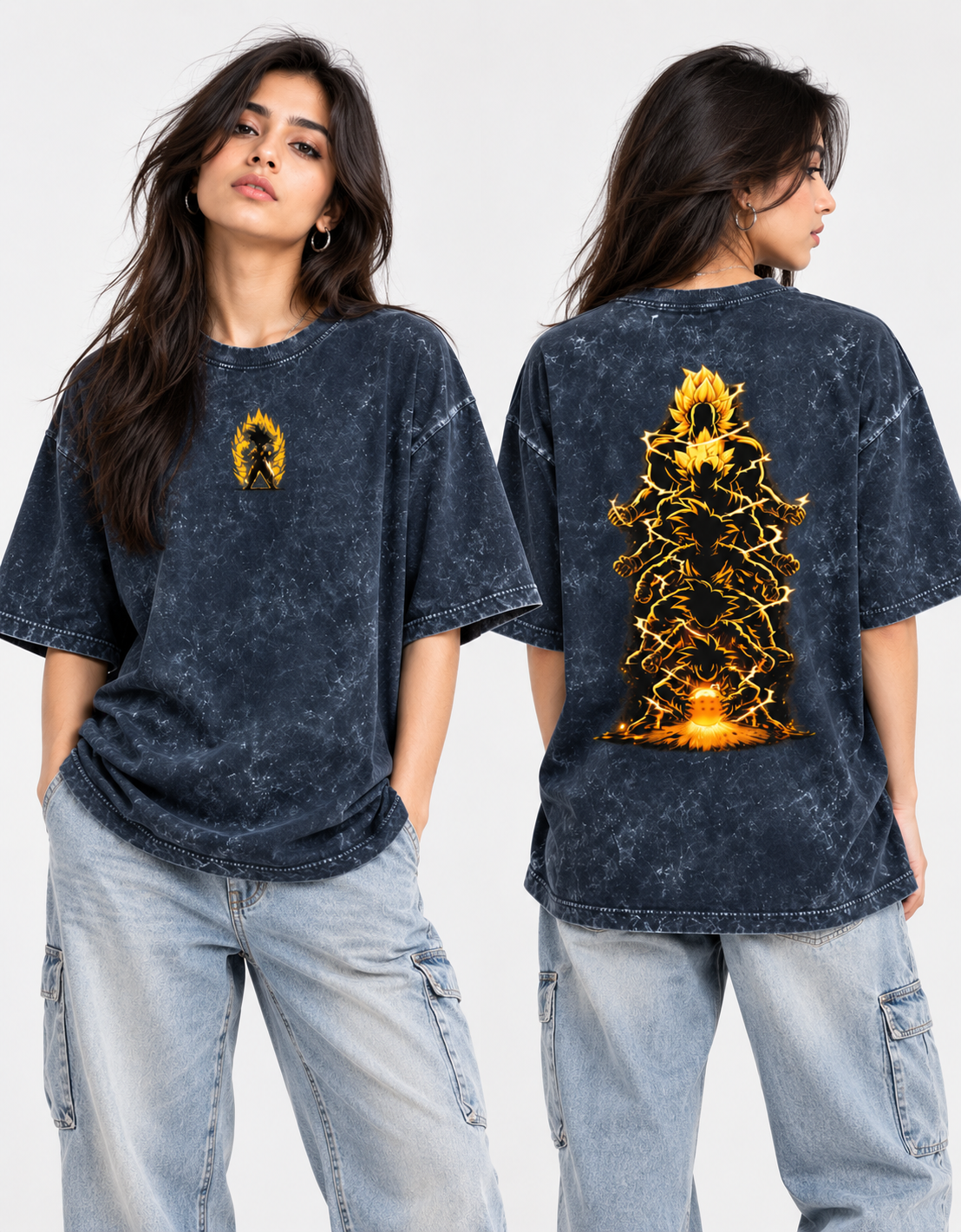 Dragon Ball Z Acid Washed Oversized Tee