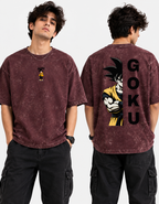Goku Acid Washed Oversized Tee
