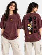 Goku Acid Washed Oversized Tee